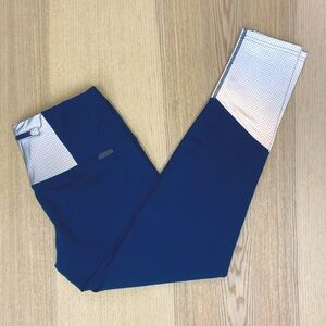 Oiselle Magic Number Blue Reflective Running Tights size 08